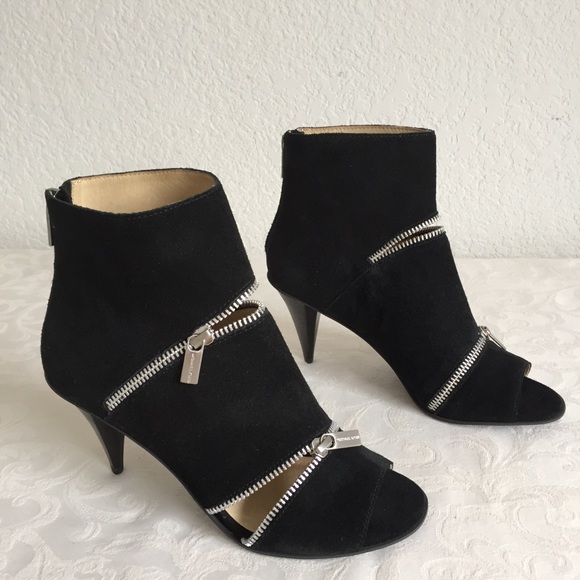 Michael Kors suede peep toe zip ankle boots - Picture 2 of 8